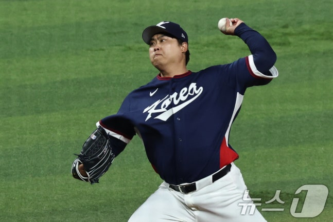 14일 도미니카전에 선발 등판한 류현진. /사진=뉴스1