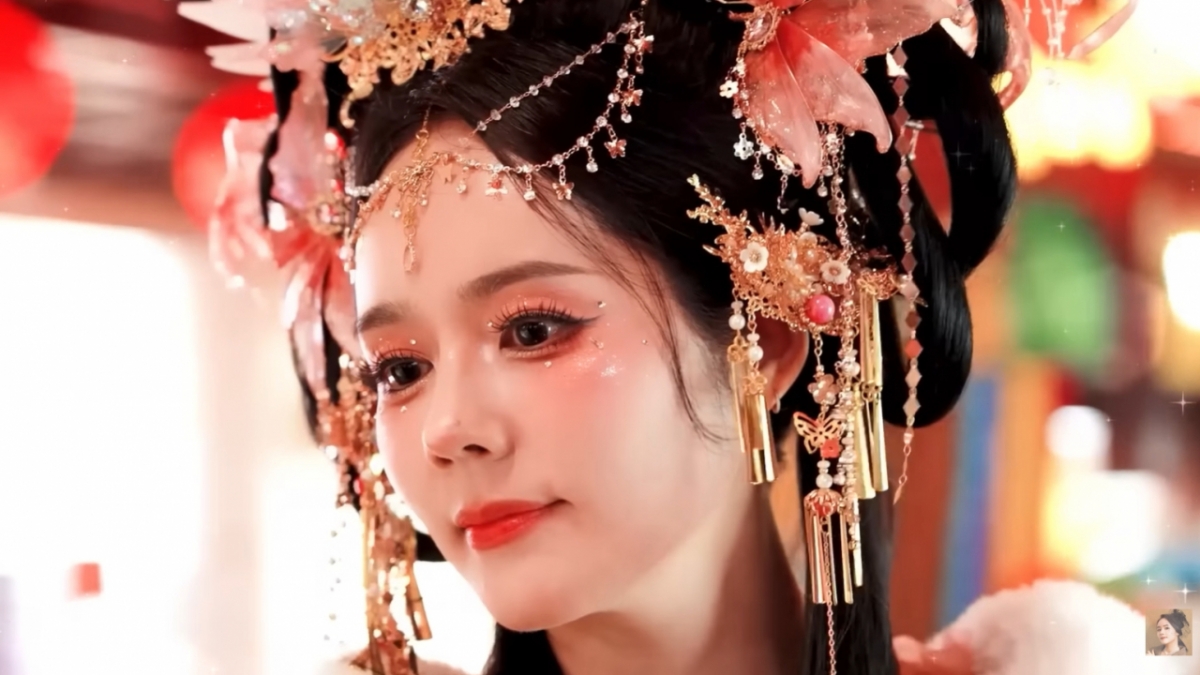 한가인의 왕홍 메이크업이 화제가 되고 있다. /사진=유튜브 갈무리