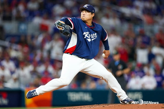2026 WBC에 나선 류현진의 모습. /AFPBBNews=뉴스1