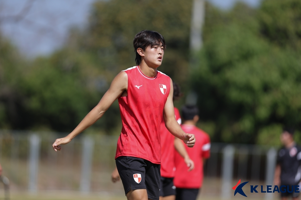 백가온의 팀 훈련 모습. /사진=한국프로축구연맹 제공