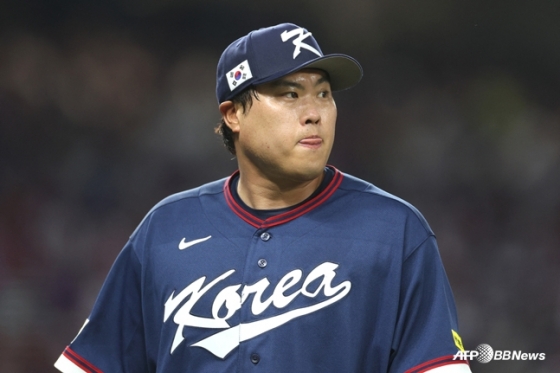 14일 아쉬워하는 류현진. /AFPBBNews=뉴스1