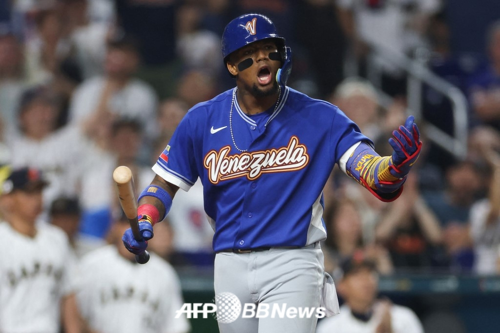 베네수엘라 야구 대표팀의 로날드 아쿠냐 주니어. /AFPBBNews=뉴스1