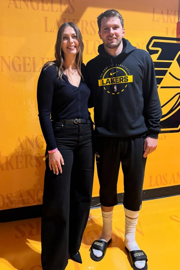 마리아 샤라포바(왼쪽)와 루카 돈치치. /사진=마리아 샤라포바 개인 SNS 갈무리