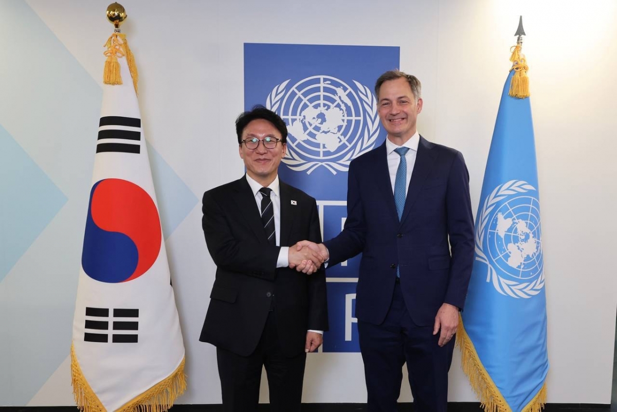 김민석 국무총리가 알렉산더 더크루 UNDP 총재와 면담에 나선 모습. /사진=국무총리실
