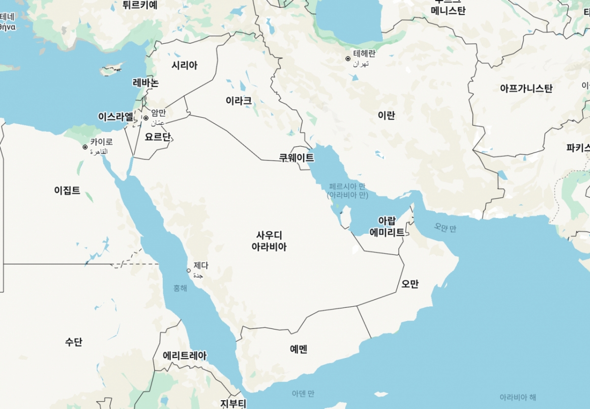중동 지도/사진=구글맵