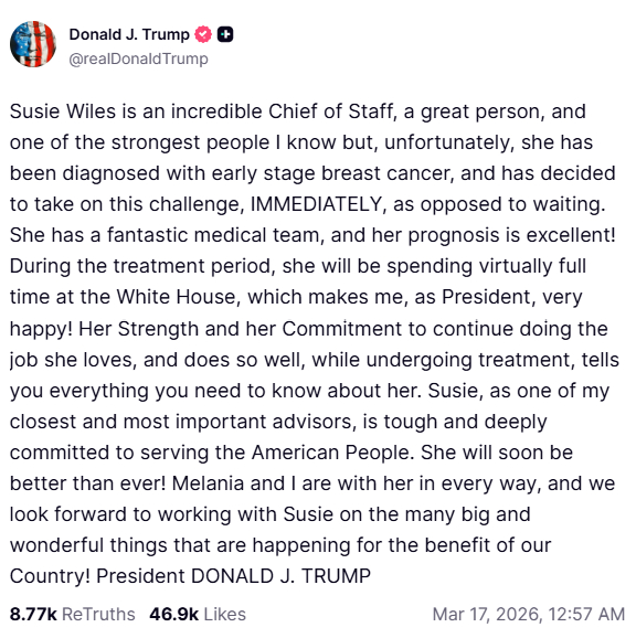 도널드 트럼프 대통령 소셜미디어인 트루스소셜 갈무리