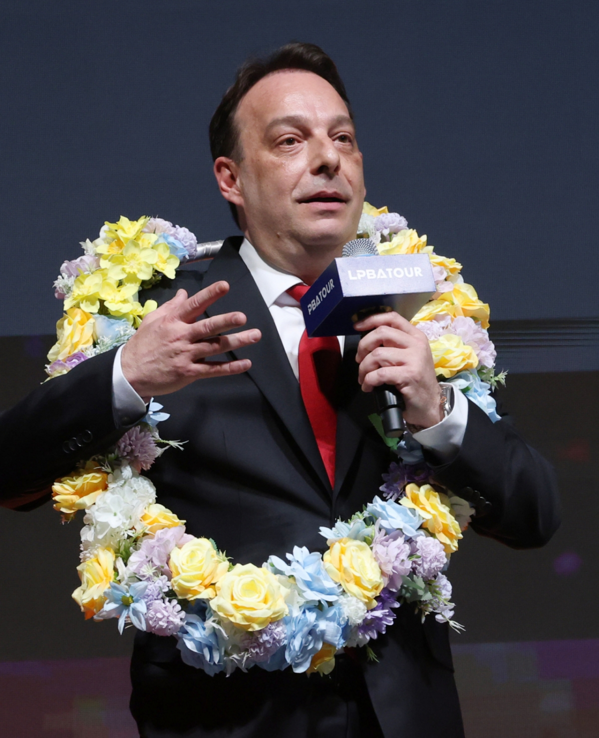 '하나카드 PBA 골든큐 어워즈 2026'이 17일 서울 광진구 그랜드워커힐서울 비스타홀에서 열렸다.  다니엘 산체스(웰컴저축은행)가 대상 수상 후 소감을 밝히고 있다. /사진=김진경 대기자