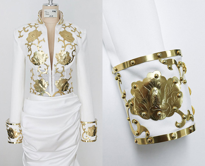 한국 디자이너 브랜드 '르쥬'(LEJE)가 제작한 작곡가 겸 가수 이재(EJAE)의 아카데미 드레스. /사진=르쥬(LEJE)