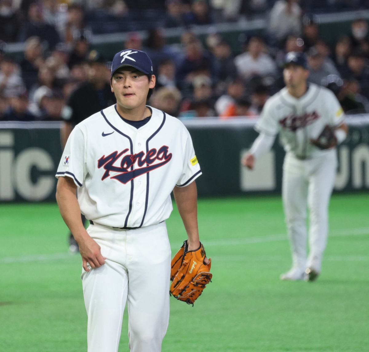 야구대표팀 투수 조병현이 지난 5일 조별리그 체코전 7회초 무실점으로 이닝을 마무리하고 있다. /사진=강영조 선임기자