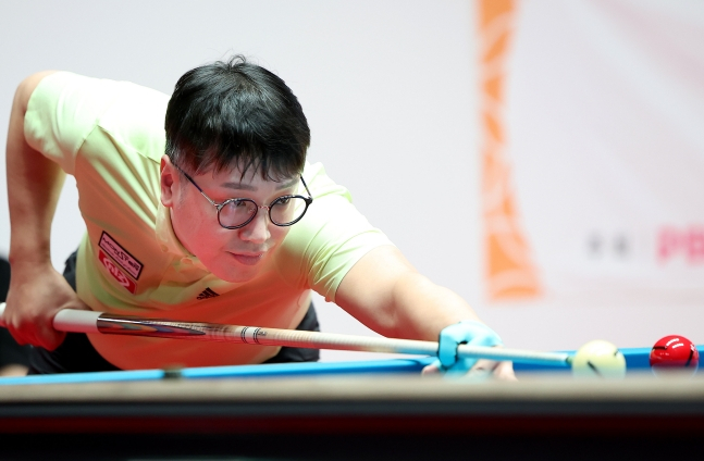 스트로크를 준비하는 오성욱. /사진=PBA 제공