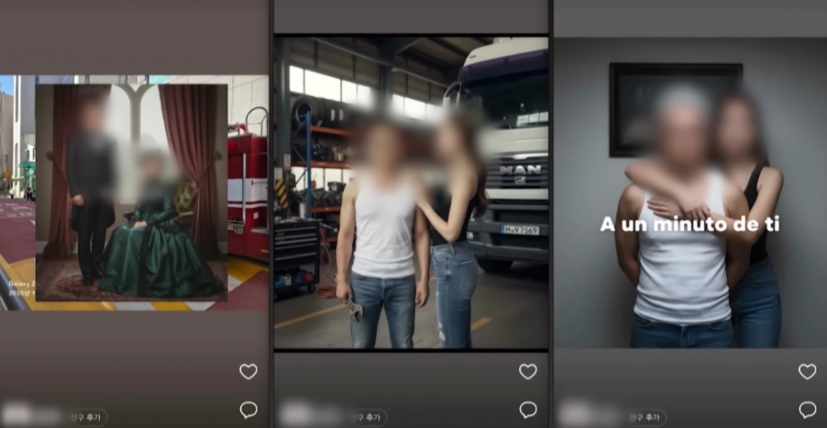 서울 구로구청 남성 공무원이 동료 여직원 사진을 도용해 AI 합성사진을 만들어 프로필 사진에 올렸다. /사진=SBS 방송화면 캡처