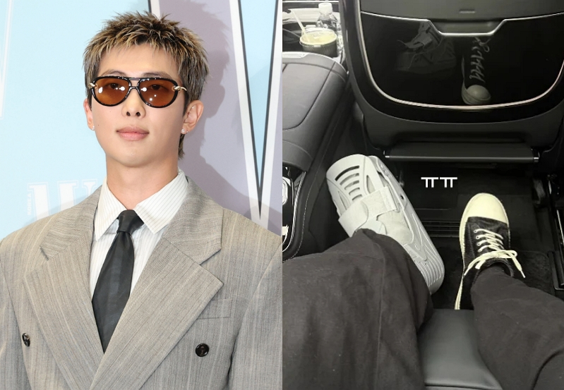 그룹 방탄소년단(BTS) RM이 부상을 입은 발목 상태를 공개했다. /사진=뉴스1, RM 인스타그램 스토리