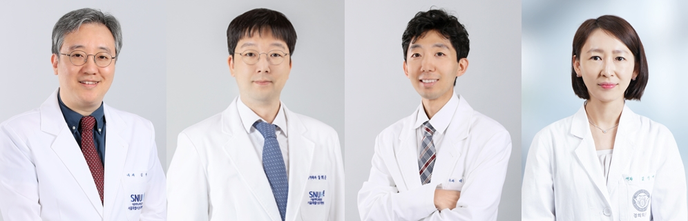 (왼쪽부터) 보라매병원 소화기내과 김원 교수, 장희준 교수, 병리과 박정환 교수, 경희의료원 김기애 교수. /사진=서울보라매병원