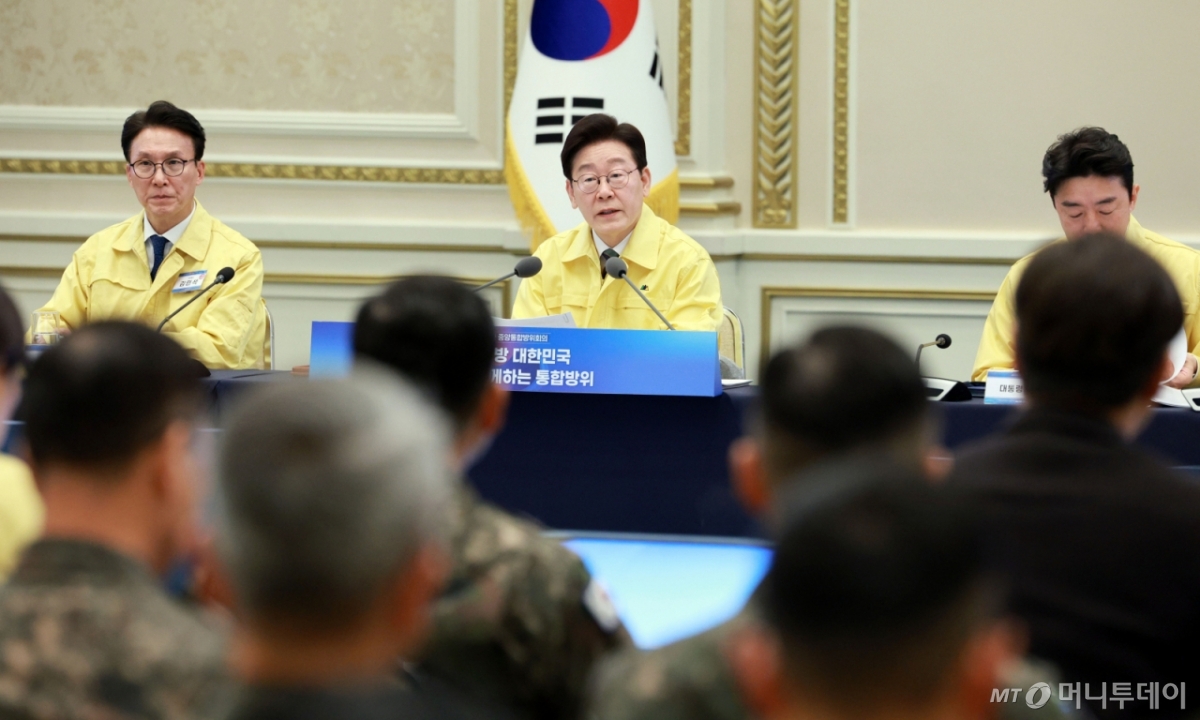 (서울=뉴스1) 이재명 기자 = 이재명 대통령이 23일 청와대에서 열린 제59차 중앙통합방위회의에서 발언을 하고 있다. 2026.3.23/뉴스1  Copyright © 뉴스1. All rights reserved. 무단 전재 및 재배포,  AI학습 이용 금지. /사진=(서울=뉴스1) 이재명 기자