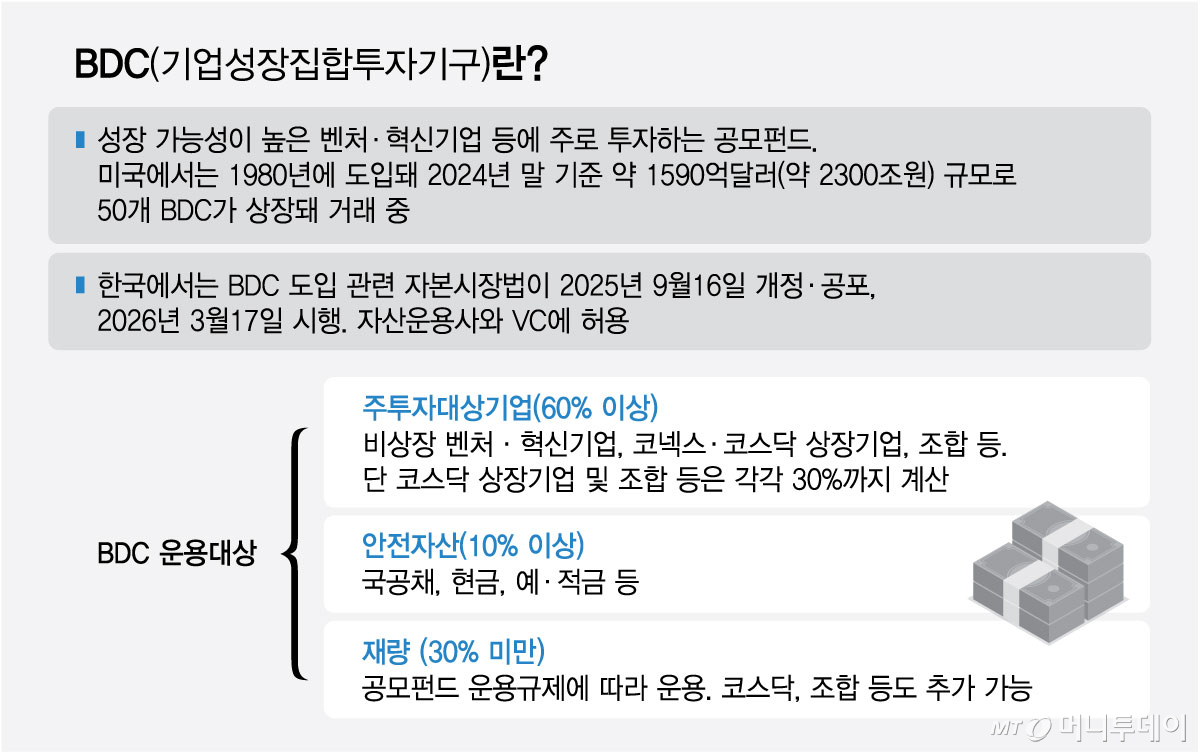 BDC(기업성장집합투자기구)란/그래픽=최헌정