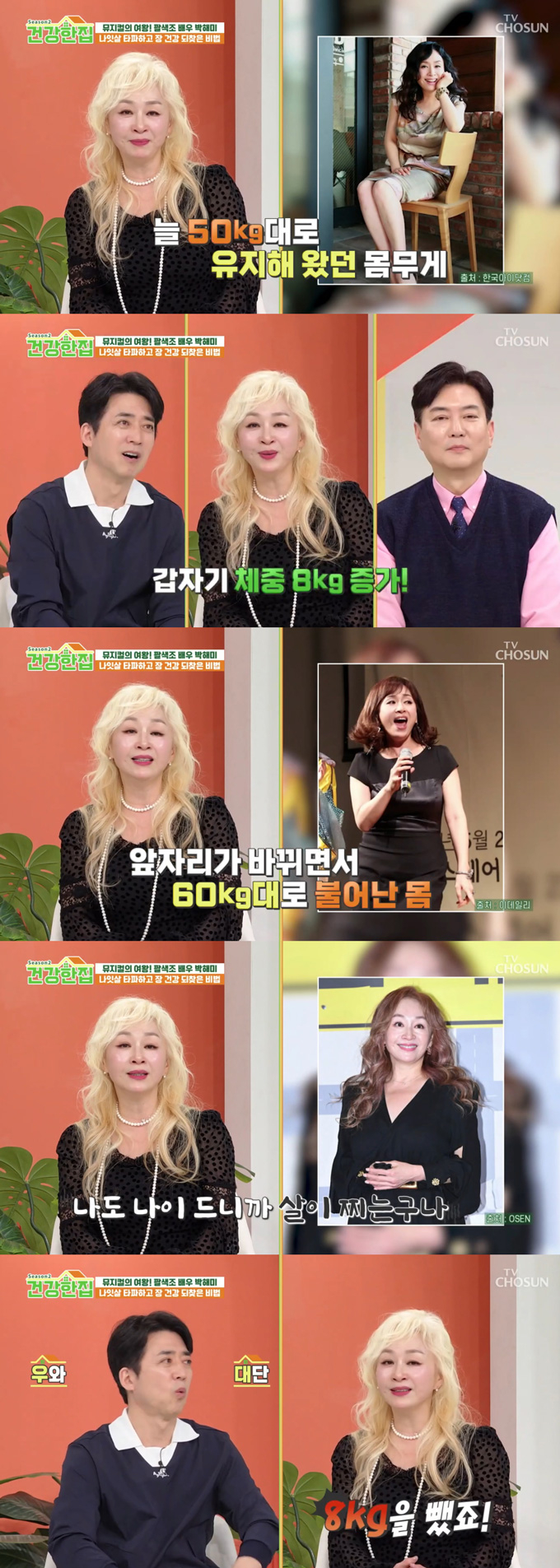 배우 박해미가 다이어트에 성공한 근황을 전했다./사진=TV조선 '건강한 집' 방송 화면