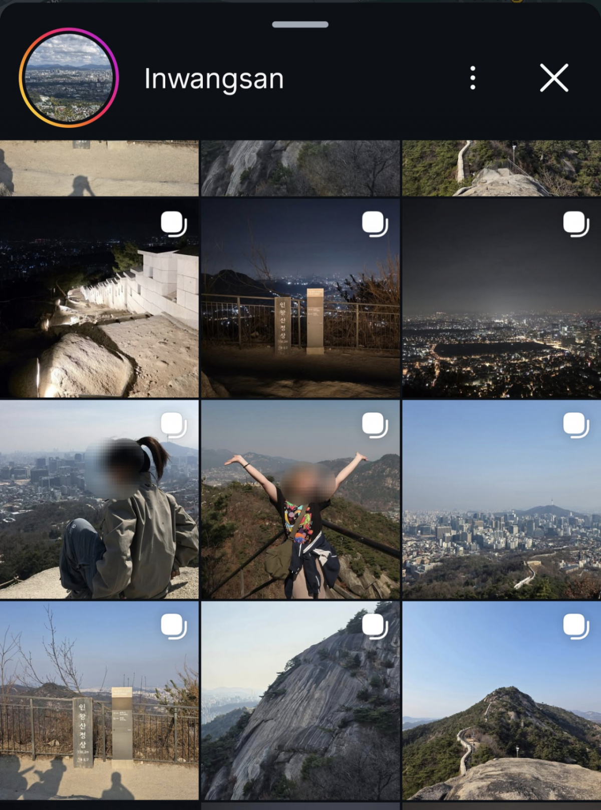 SNS에서 'Inwangsan' 검색어를 넣었을 때의 결과. 관련 게시물이 1만여개가 검색됐다. /사진=인스타그램 캡처.