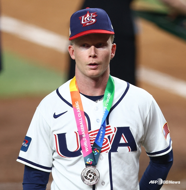 미국 국가대표로 WBC에 나서 은메달을 목에 건 PCA. /AFPBBNews=뉴스1