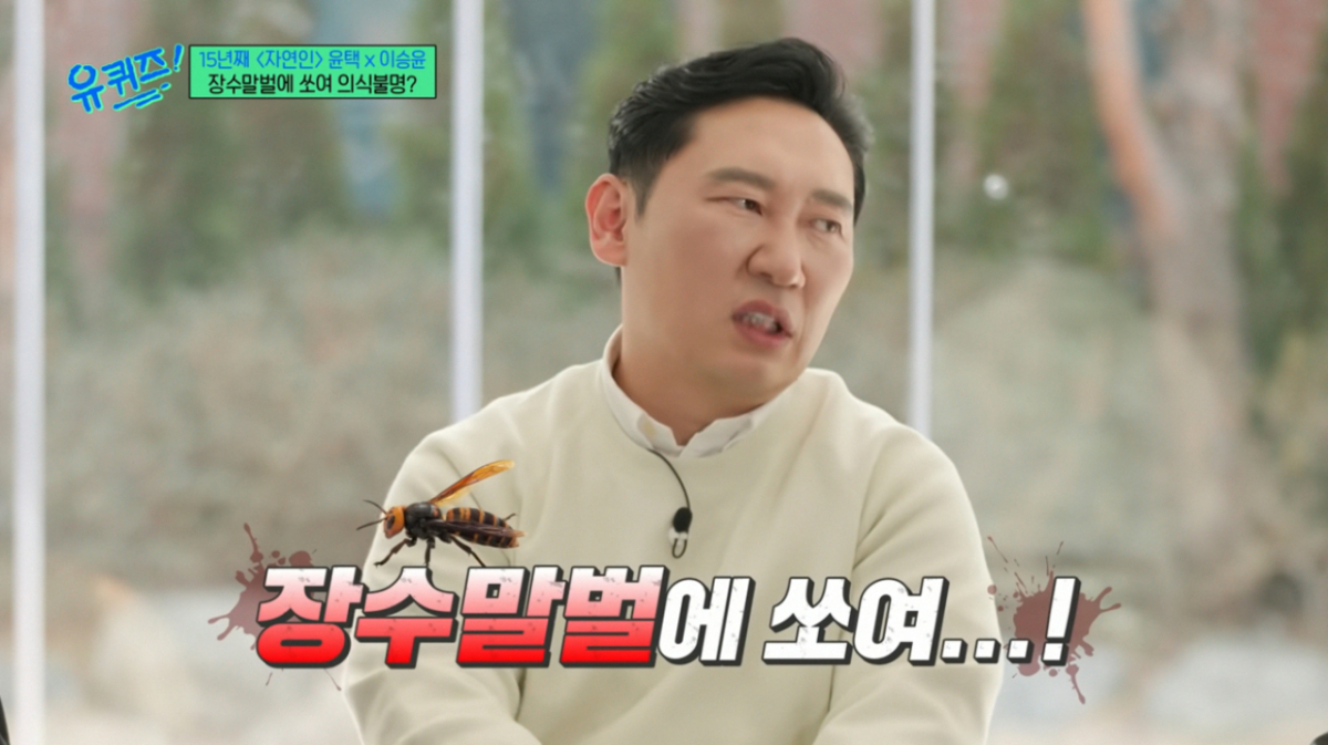 이승윤이 장수말벌에 쏘여 의식을 잃었던 과거를 떠올렸다. /사진=tvN '유 퀴즈 온 더 블럭' 캡처