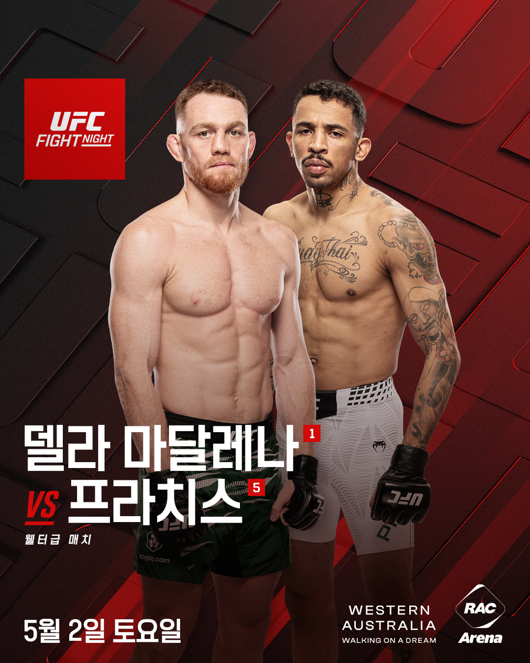 델라 마달레나와 프라치스의 매치 포스터. /사진=UFC 제공