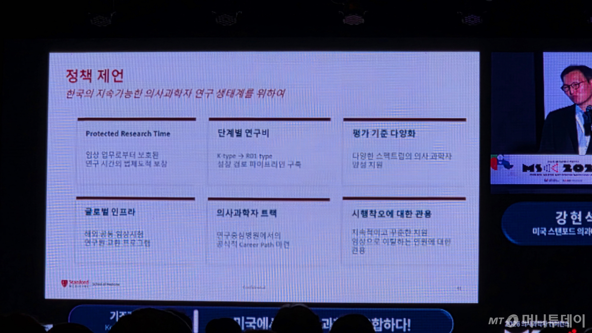 강현석 미국 스탠포드 의과대학 교수의 의사과학자 컨퍼런스 2026 발표 자료/사진= 박미주 기자