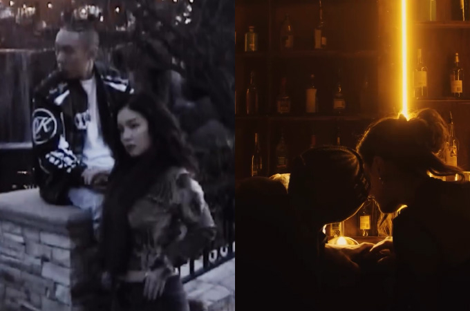 열애설에 휩싸인 래퍼 도끼(36·본명 이준경)와 가수 이하이(30)가 나란히 신곡 홍보 영상을 올렸다./사진=이하이·도끼 인스타그램