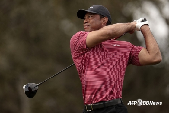 2024년 12월 타이거 우즈의 스윙 모습. /AFPBBNews=뉴스1