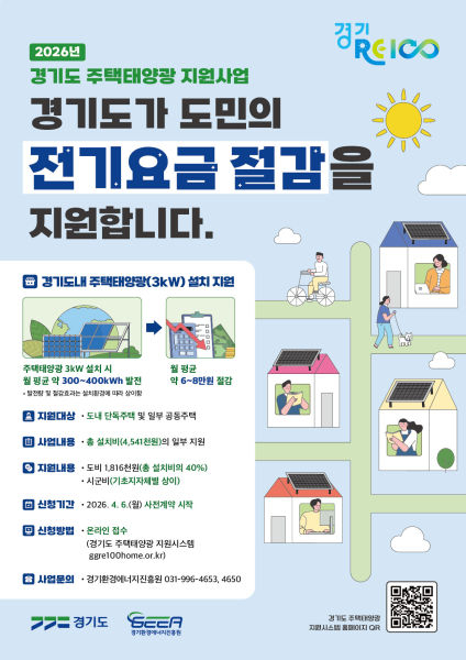 2026 주택태양광 지원사업 포스터./사진제공=경기도