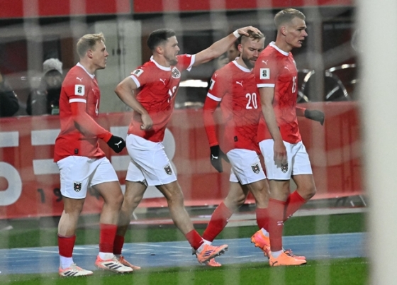 오스트리아 축구대표팀 선수들의 경기 모습./AFPBBNews=뉴스1