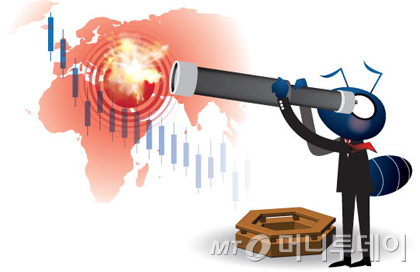 삽화,망원경,전망,예측,전쟁,이스라엘,팔레스타인,하마스,주가,증시,하락,개미,일러스트 /사진=임종철