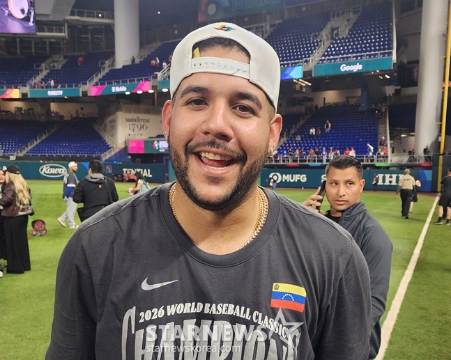 WBC 우승 세리머니 직후 스타뉴스와 만난 헤이수스. /사진=박수진 기자