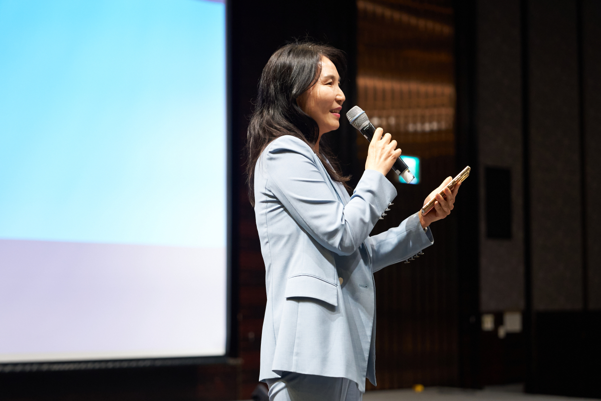 ▲지난 2월 26일 진행된 ‘2026년 하이서울기업협회 제14차 정기총회’에서 발언하고 있는 박미경 하이서울기업협회장/사진제공=포시에스