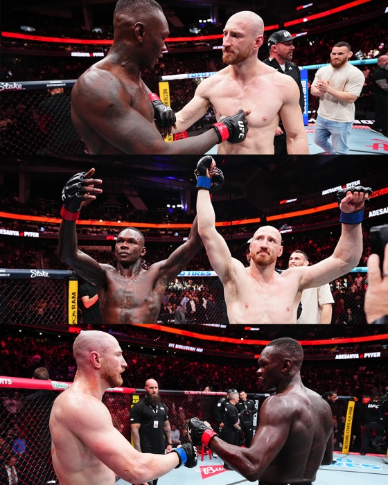 조 파이퍼와 아데산야 경기 후. /사진=UFC 공식 사회관계망서비스(SNS)