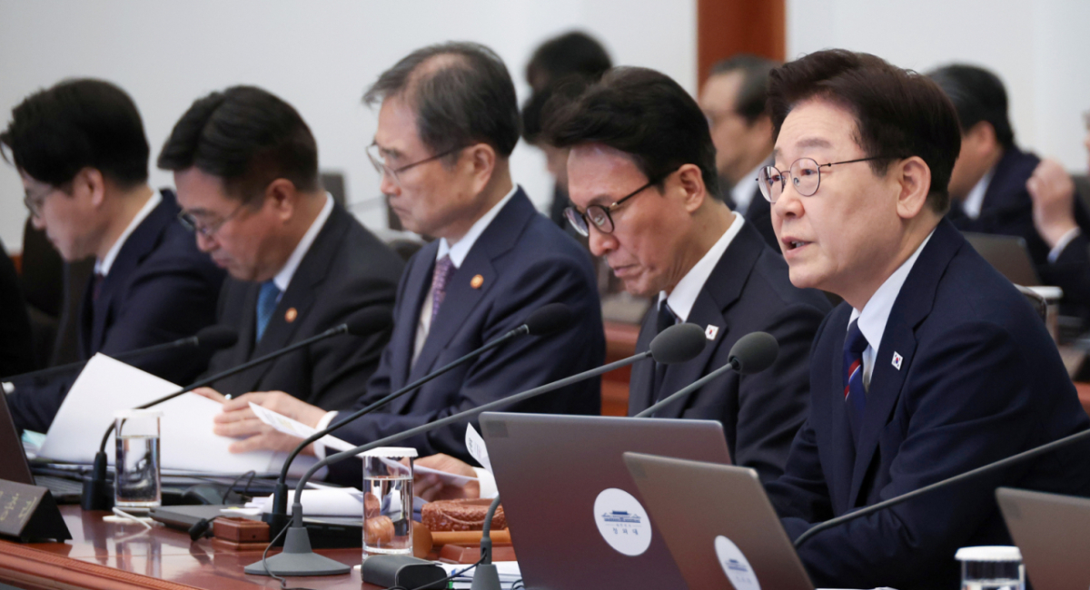 이재명 대통령이 31일 청와대에서 열린 국무회의에서 발언하고 있다. /사진=뉴시스