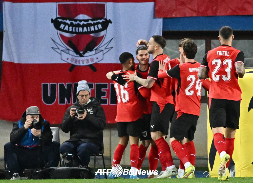 1일(한국시간) 오스트리아 빈의 에른스트 하펠 경기장에서 열린 A매치 평가전 한국과 오스트리아의 경기 모습. /AFPBBNews=뉴스1