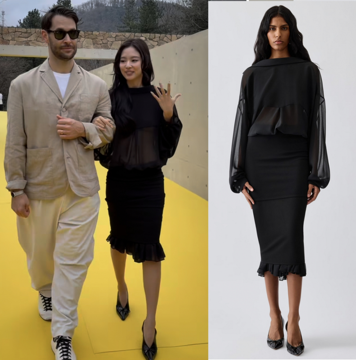 그룹 블랙핑크 제니가 파격적인 언더붑 패션을 선보여 눈길을 끌었다. /사진=아이즈매거진 인스타그램, 자크뮈스