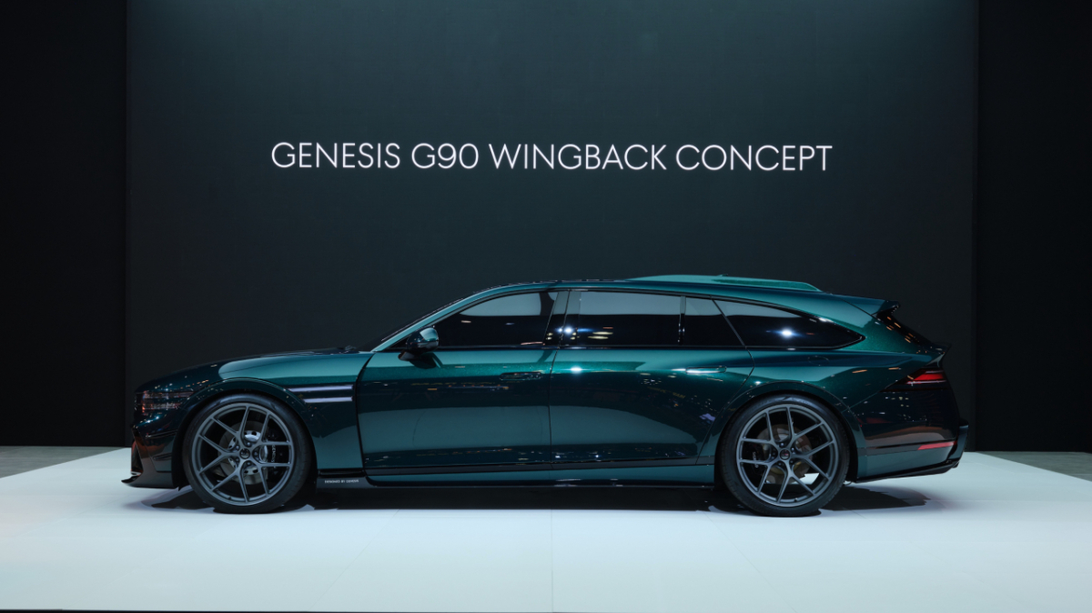 2026 뉴욕 국제 오토쇼에 전시된 제네시스 G90 윙백 콘셉트./사진제공=제네시스