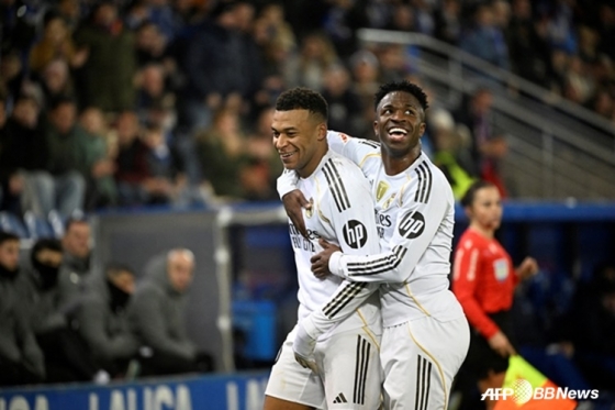 킬리안 음바페(가운데)와 비니시우스 주니오르. /AFPBBNews=뉴스1