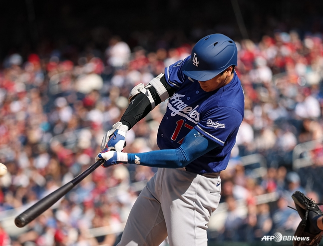 오타니의 홈런 타격 장면. /AFPBBNews=뉴스1