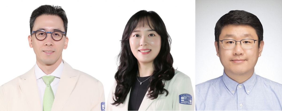 (왼쪽부터)△서울성모병원 내분비내과 이승환(공동교신저자)·유진(제1저자) 교수, 한경도 숭실대학교 교수(공동교신저자). /사진제공=서울성모병원