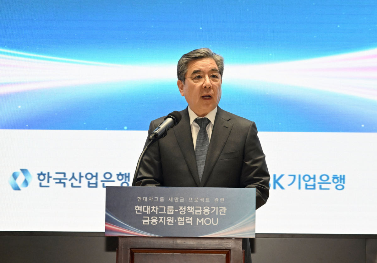장재훈 현대차그룹 부회장이 협약식에서 발언하고 있다./사진=현대차그룹
