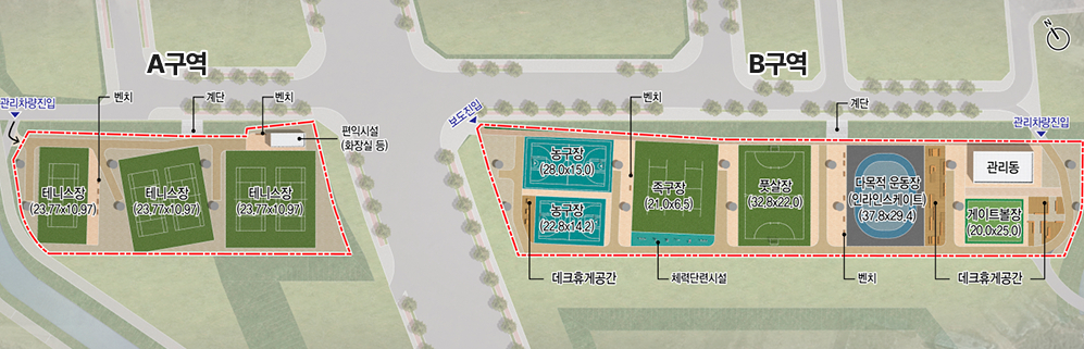 제2경인연결고속도로 하부공간 체육시설 위치도./사진제공=과천시