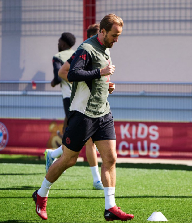 팀 훈련 중인 해리 케인의 모습. /사진=바이에른 뮌헨 공식 SNS 갈무리