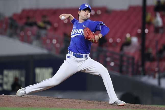 7일 경기서 투구하는 장찬희. /사진=삼성 라이온즈
