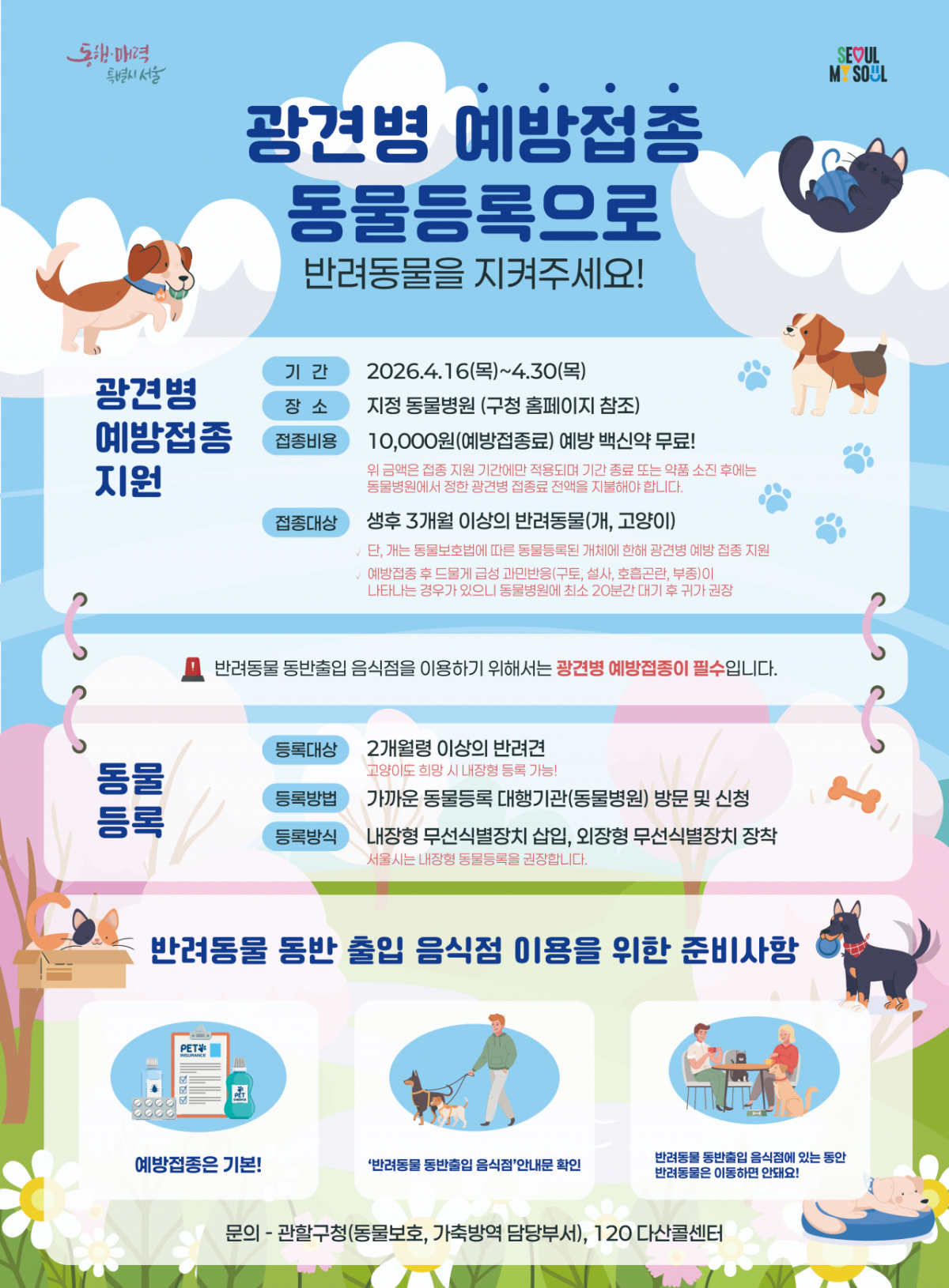 서울 강남구가 이달 말일까지 '봄철 반려동물 광견병 예방접종 지원사업'을 실시한다/사진제공=서울 강남구