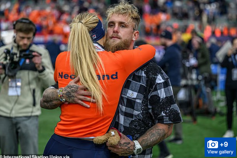 제이크 폴(오른쪽)과 유타 레이르담. /사진=데일리 메일 갈무리