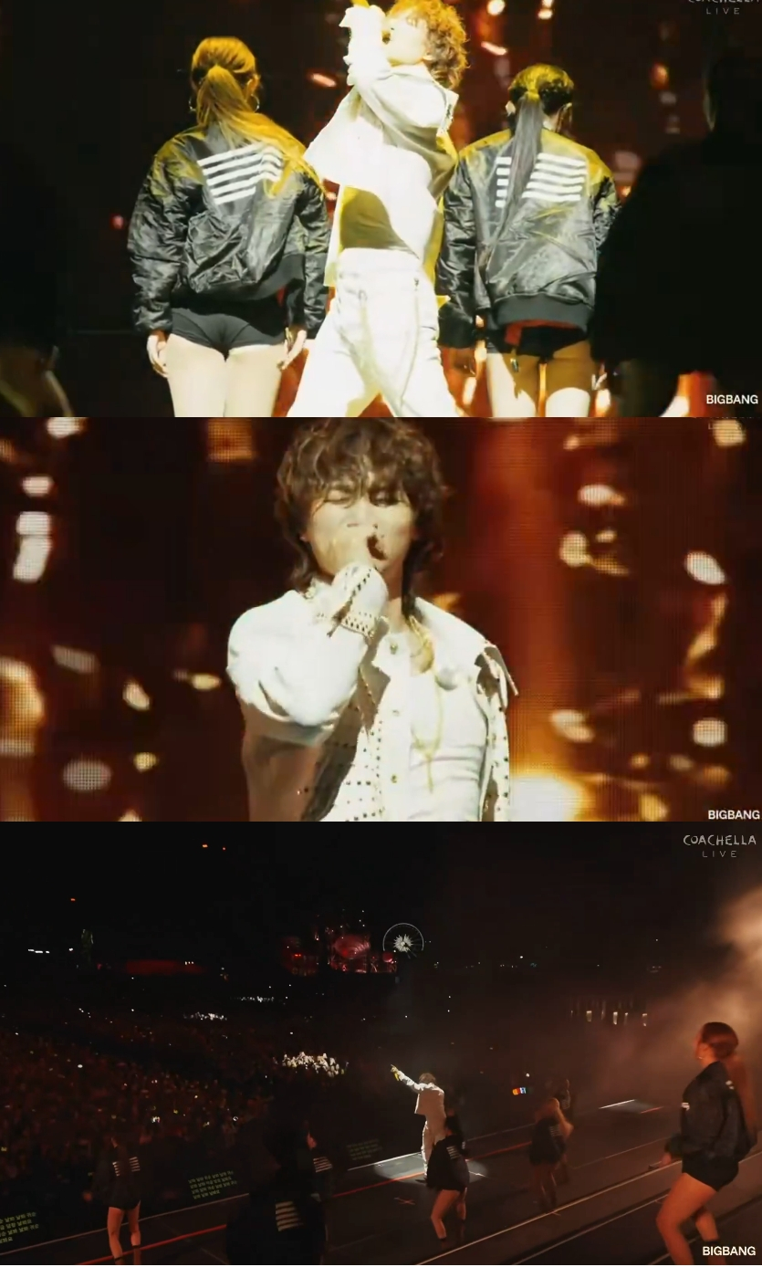 미국 코첼라 페스티벌에 트로트가 울려 퍼졌다. 그룹 빅뱅 대성의 솔로 트로트 장르 두 곡이 뜨거운 반응을 불러일으켰다. /사진=코첼라 라이브 영상 갈무리