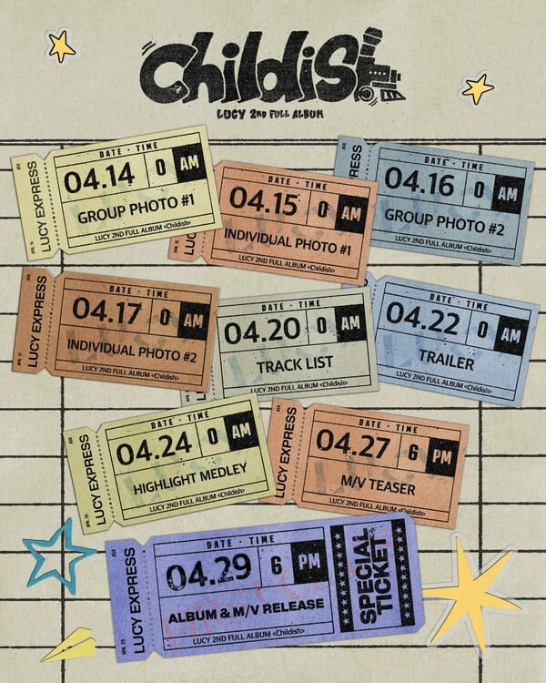 밴드 루시 정규 2집 'Childish' 스케줄러 이미지 / 사진=미스틱스토리