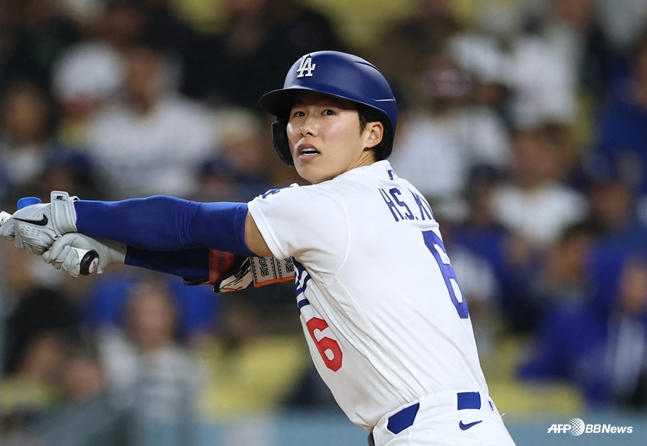 타석을 소화하고 있는 김혜성. /AFPBBNews=뉴스1