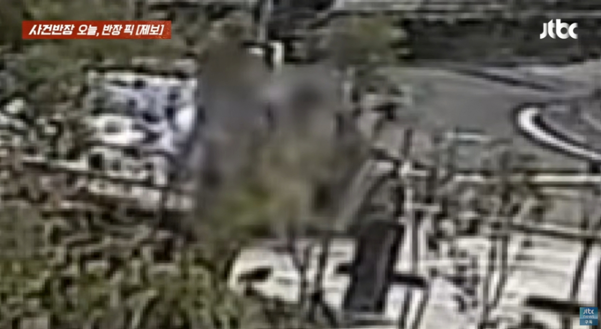 뒷좌석에서 내린 여성이 말려 올라간 치마를 내리고 있다. /사진= JTBC '사건반장'